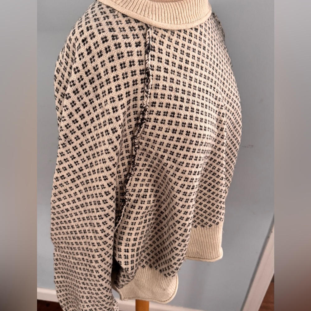 Free People “As if” Pullover Sweater in ivory combo by We the Free NEW Sz L - Picture 6 of 13
